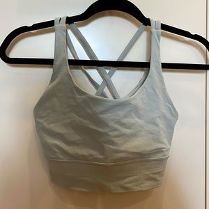 Light blue energy long line lululemon strappy sports bra in size 6